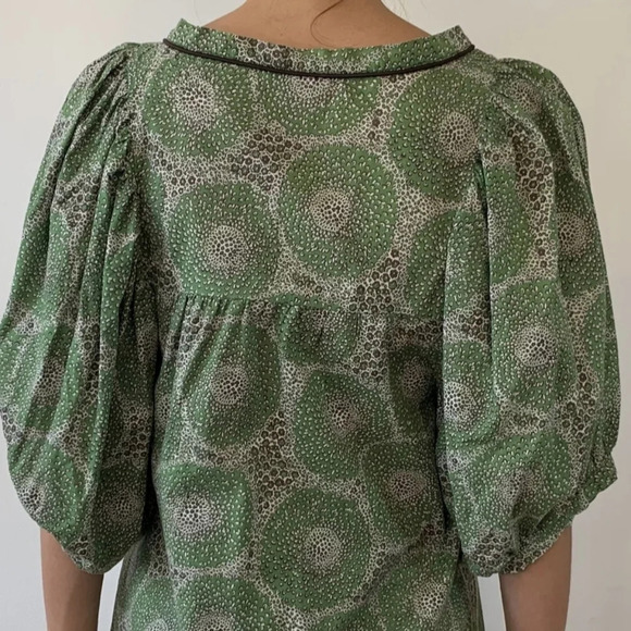 Miss Sixty Collection Green Puff Sleeve V Neck  Blouse XS - Picture 9 of 10